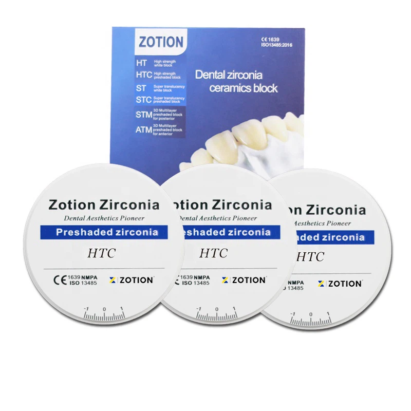 ZOTION HTC AND STC Preshaded Zirconia For Dental Crown